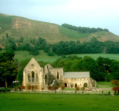 Valle Crucis Abbey, near Llangollen, Wales,west aspect of ruined Cistercian Monastery founded 1201